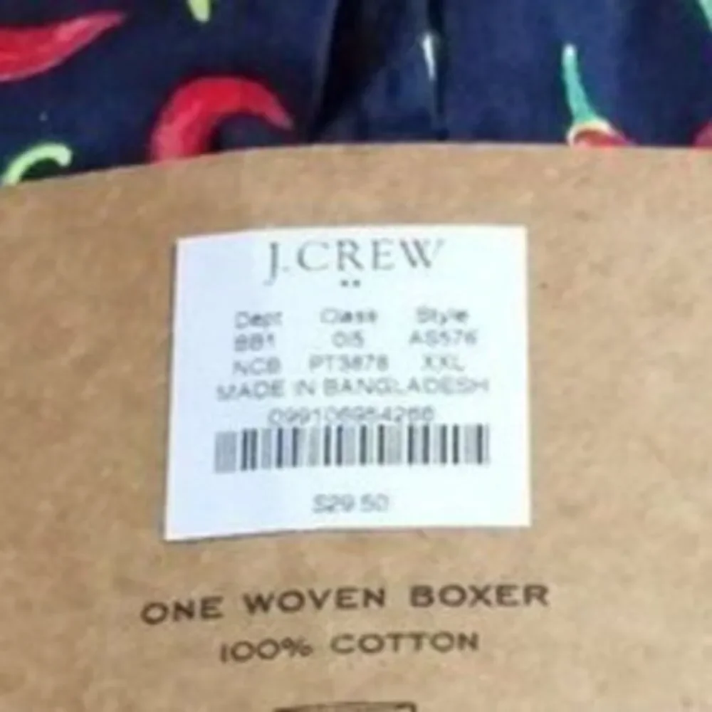 J Crew Men's Boxer Shorts‎ Red Hot Chili Allover Print 100% Cotton Large 2 Sets